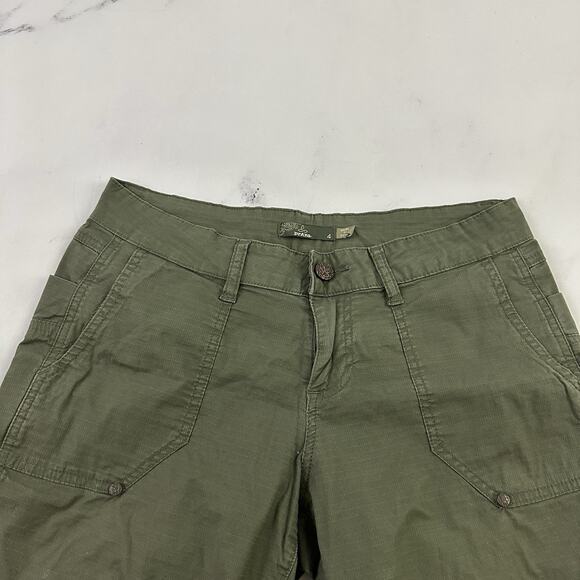 Prana Womens Bermuda Shorts Size 4 Olive Green Larissa Knicker Cotton - Picture 2 of 10